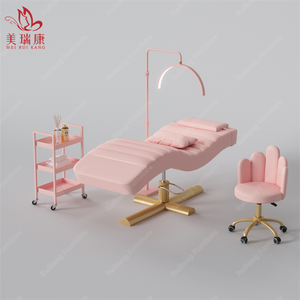 Luxury <strong>Pink</strong> Eyelash Lash Esthetician Extension Bed <strong>Pink</strong> Curved Eyebrow Lashista <strong>Beauty</strong> <strong>Salon</strong> Chairs Aesthetic Care Table - Product Image 1