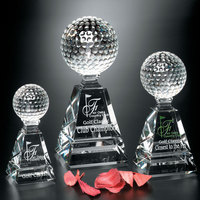 Edel Kristallen Golfbal Trofee Award voor Sporttoernooi Kampioen Op Maat Gegraveerd K9 Glas Prijs Cadeau