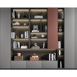 Stile moderno personalizzabile soggiorno libreria mobili con legno porta nascosta Design per la biblioteca di casa ufficio che memorizza libri - Product Image 1