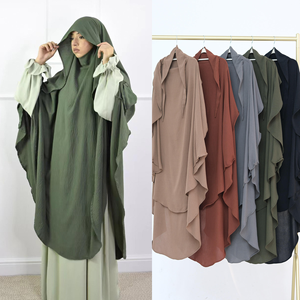 Vente <span class=keywords><strong>en</strong></span> gros de niqab hijab de haute qualité pour femmes musulmanes modestes, hijab à nouer sur la tête, hijab de prière long, jilbab hijab, crêpe jazz khimar - Product Image 1
