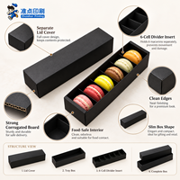 Boîte d'expédition de luxe en carton ondulé pour macarons, avec logo personnalisé, impression quadricolore, écologique, avec séparateur en carton