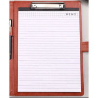 Carpeta Cuaderno Archivo de bolsillo Organizador de negocios A4 PU Carpeta de cartera de cuero Logotipo personalizado Carpeta de archivos de oficina