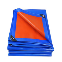 Bâche PE Xuda XD-PE-30602 à étiquette privée, imperméable, résistante aux UV, bords renforcés, avec œillets, bleu orange, pour fumigation