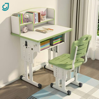 Ensemble de chaise et de bureau d'apprentissage ergonomique pour enfants, bleu et rose, réglable en hauteur, meubles de maison, tables d'étude en bois pour enfants