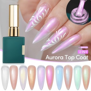 Vernis à ongles gel Aurora Glitter 15ml bleu violet scintillant, gel <span class=keywords><strong>semi</strong></span>-permanent UV <span class=keywords><strong>2</strong></span> en <span class=keywords><strong>1</strong></span>, fonction <span class=keywords><strong>top</strong></span> <span class=keywords><strong>coat</strong></span> - Product Image 1