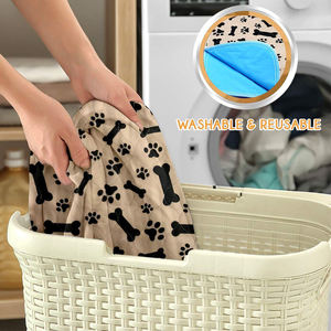 Reusable <b>Pet</b> Urine Pad Washable Dog Cat Diaper Mat 3 Layer Absorbent Dogs Diapers Pads Bone Paw Print for <b>Sofa</b> <b>Bed</b> Floor - Product Image 3