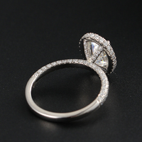 Nouvelle tendance, alliance éternelle en platine pour femme, promesse personnalisée, moissanite taille glace pilée 4,5 carats, sertie pavé, or 14 carats, bague de fiançailles