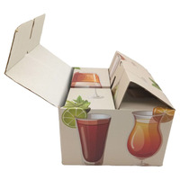 Boîte d'emballage en carton ondulé de haute qualité, boîte d'emballage à quatre verres avec cloison de verrouillage pouvant être personnalisée