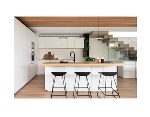 Vente en gros d'armoires de cuisine modernes en bois personnalisées avec comptoir îlot Livraison directe en usine Application au centre commercial Robinet inclus - Product Image 1