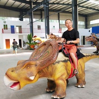 Yürüyüş dinozor mutlu sürmek gerçekçi canlı hayvan tritritops el yapımı Dinosaurios yüksek standart Dino şövalye Kid için çekici