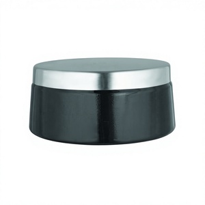 Stainless Steel Black <b>Canister</b> with Silver Lid <b>Canister</b> Set Housewares <b>Tea</b> <b>Coffee</b> Sugar <b>Canister</b> Set Steel Kitchen Storage - Product Image 1