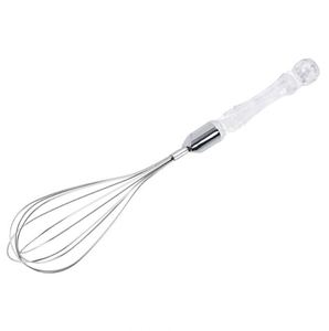 Hot Selling Kitchen Baking Tools Stainless Steel Manual Beater <b>Egg</b> Whisk with Transparent <b>Plastic</b> Handle - Product Image 5