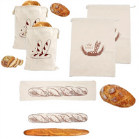 Sac fourre-tout réutilisable en toile écologique pour le pain fait maison, avec fermeture à bandoulière et longues poignées, marque XA