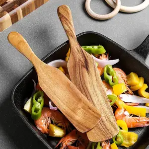 En bois Spurtle Cuisine Ustensiles 4 Pièce Spurtle Ensemble Cuisine Outil En Bois Cuillères Pour La Cuisson Fendue Spurtle Spatule Ensembles