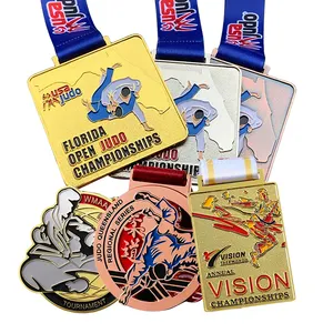 कस्टम लोगो तायक्वोंडो जूडो पदक स्वर्ण मुक्केबाजी रनिंग खेल पदक ट्राफियां पदक पट्टिकाएँ