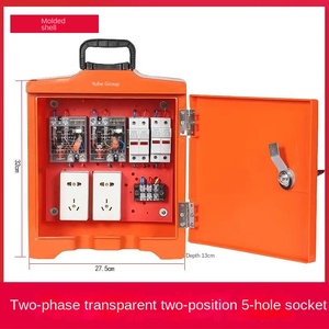 Transparent <b>Cover</b> IP54 Rated Portable Power Distribution Box Two 5-Hole Outlets Dual Voltage (220V/380V) 32cm ABS Case for Stage - Product Image 6