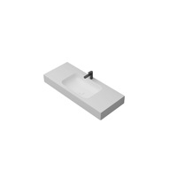 BOWEIYA Lavabo mural moderne à cuve unique en dalle de roche, rectangulaire, capacité 9L, pour salle de bain, hôtel, villa, couleur personnalisable