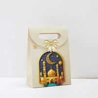 Sac cadeau transfrontalier à rabat avec nœud, emballage pour le Festival de la Mi-Automne, sac à main pour fête, impression offset blanche, design frais