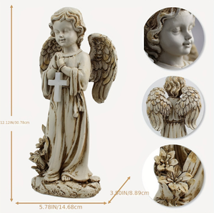 Nuevo Sun Angel <span class=keywords><strong>Cementerio</strong></span> Decoración Monumento Patio Césped Jardín Decoración Resina Oración Adornos - Product Image 3