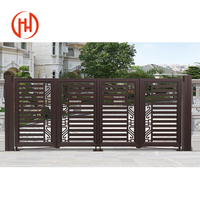 Porte d'allée automatique motorisée au design moderne Porte de clôture à persiennes Porte coulissante en aluminium