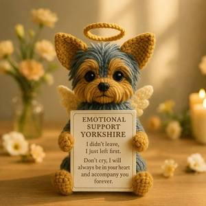 Hecho a mano <span class=keywords><strong>Yorkshire</strong></span> Terrier ganchillo recuerdos hecho a mano lana tejido personalizable muñeca divertida energía positiva tejido perro muñeca - Product Image 1