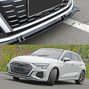 Lame de pare-chocs avant Audi A3 S3, texture fibre de carbone noir brillant, noir mat, ABS, pièce de modification extérieure - Product Image 2