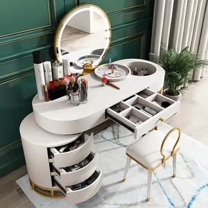 İtalyan tasarım tuvalet masası tabure sundurma masa ayna konsol lüks mobilya yatak odası tuvalet masası