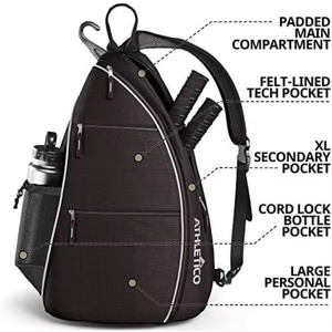 Bolsa de Pickleball, Bolsa Deportiva de Pickleball para Mujer y Hombre, Bolsa de Pickleball Ajustable con Porta Botella de Agua, Capacidad para 2 Palas - Product Image 6