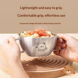 ชามอาหาร<span class=keywords><strong>เด็ก</strong></span>สแตนเลส 316 น่ารัก มีหูจับสองข้าง พร้อมฝาปิด ป้องกันความร้อนเกรดอาหาร ชามข้าวลายการ์ตูน - Product Image 1