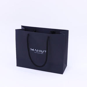 Recyclable Biodegradable Shopping Clothing <b>Bag</b> Packaging Luxury <b>Black</b> Gift Paper <b>Bags</b> with Your Own Logo for <b>Small</b> Business - Product Image 2