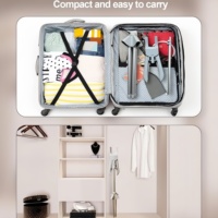 Porte-vêtements réglable avec support pour planche à repasser, porte-manteau sur pied avec cintre pliable pour l'organisation de la maison