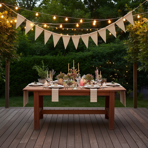 Banderines de Yute Ecológicos de 4.9 Pulgadas x 6.6 Pulgadas, Banderas Hechas a Mano para Decoración de Fiestas en Interiores y Exteriores, Modelo D0100X30JSX - Product Image 2