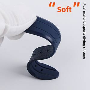 Bracelet de montre en silicone caoutchouc CHARM & pour 300 pour <span class=keywords><strong>Moon</strong></span> Strap Men Arc Mouth Waterproof Foldover Clasp - Product Image 5