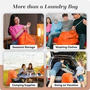 XL Travel <b>Laundry</b> <b>Bag</b>, Machine Washable Dirty Clothes Organizer with <b>Drawstring</b> Easy Fit a <b>Laundry</b> Hamper or Basket - Product Image 5