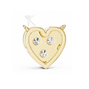 จี้เพชรทรงหัวใจสามเม็ด ดีไซน์ทันสมัย สง่างาม สร้อยคอเครื่องประดับชั้นดี เพชรธรรมชาติและเพชรเพาะเลี้ยงสามเม็ด ดีไซน์หัวใจเรียบหรู ทันสมัย - Product Image 2