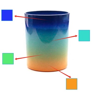 Contenitore per Candele con Design Sfumato, Vetro Colorato Personalizzato con Logo Privato, Vaso in Vetro Borosilicato di Alta Qualità per Produzione di Candele - Product Image 2