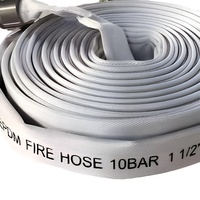 Enrouleur de tuyau d'incendie mural robuste, flexible, de type pivotant, avec revêtement en PVC tissé, 220 PSI, avec raccord en aluminium pour la protection incendie