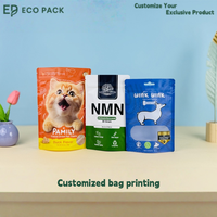Sacs d'emballage alimentaire scellés à huit côtés en aluminium personnalisés ECOPACK pour friandises pour animaux de compagnie, litière pour chats, nourriture pour chats, nourriture pour chiens