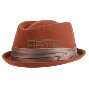 Huayihats 2024 Fashion Spring Felt Porkpie Hats Soft Fedora For Men