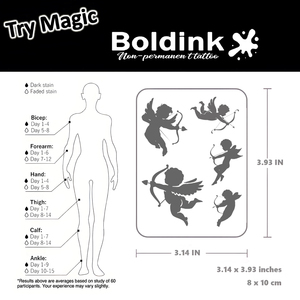 สติกเกอร์สัก<span class=keywords><strong>ลาย</strong></span>กันน้ำแบบกึ่งถาวร <span class=keywords><strong>ลาย</strong></span>ซิลลูเอทเทนรูปนางฟ้าคิวปิดสุดเซ็กซี่ โชว์<span class=keywords><strong>ไหล่</strong></span>และหลัง ยี่ห้อ Boldink Custom Aesthetic - Product Image 4