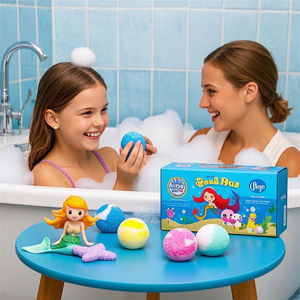 Cadeau de bain moussant pour enfants, bombe de bain avec jouet, <span class=keywords><strong>prix</strong></span> d'usine, bombe de bain moussante colorée, parfum intense, longue durée, marque privée - Product Image 2