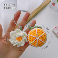 Fruit gehaakte sleutelhanger garen gehaakte sleutelhanger fruit sinaasappel banaan zonnebloem peer sleutelhanger handgemaakt wol gebreide sleutelhanger hanger