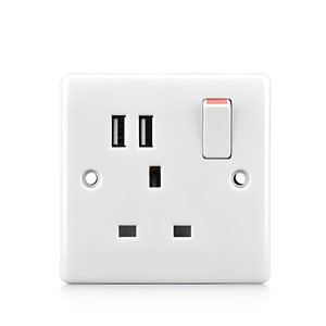 Enchufe de Pared Eléctrico de 250v al por Mayor con <span class=keywords><strong>2</strong></span> Puertos USB, Estándar del Reino Unido, Enchufe de Pared de Lujo - Product Image 1