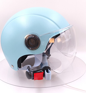 Casque demi-face à motif chat rose avec visière transparente, fermeture à boucle réglable pour enfants, utilisation en moto - Product Image 5