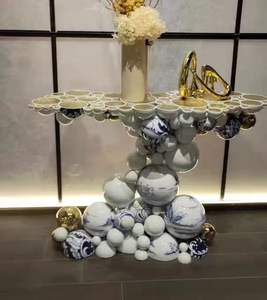 Furnistyle Nouveau Design Nordic Light Luxury Stainless Steel Metal <span class=keywords><strong>Console</strong></span> Tables avec miroir d'entrée pour Villa Living Room - Product Image 4