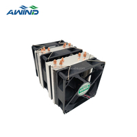 Refroidisseur de processeur commercial avec 6 caloducs, ventilateur de refroidissement d'air pour processeur éclairé, radiateur de contact, caloduc en cuivre, dissipateur thermique