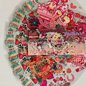 Custom Christmas Uv Dtf Cup Wraps Transfer Uv Dtf Prints para 16oz Cup Transfer Printing Uv Dtf Transfers Calcomanías para tazas - Product Image 1