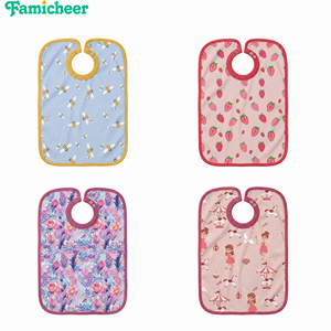Bavoirs extra longs imperméables pour bébé avec fermeture à bouton-pression réglable, bavoir d'alimentation pour tout-petit, doux et léger en polyester et coton, bavoir anti-bave pour nourrisson - Product Image 1