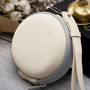 Étui à <span class=keywords><strong>lunettes</strong></span> pliable en cuir avec fermeture éclair ronde, étui souple pour <span class=keywords><strong>lunettes</strong></span>, pochette de rangement portable pour les voyages et les activités de plein air - Product Image 1