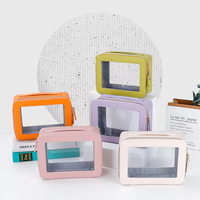 Étui à cosmétiques transparent en TPU approuvé par la TSA, personnalisé, pour femmes, organiseur de maquillage avec fermeture éclair pour les essentiels de voyage en cabine